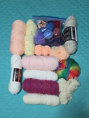 4 1/2 Pounds of Full & Used Multi-Color Yarn Assortment with Rainbow and Pastels